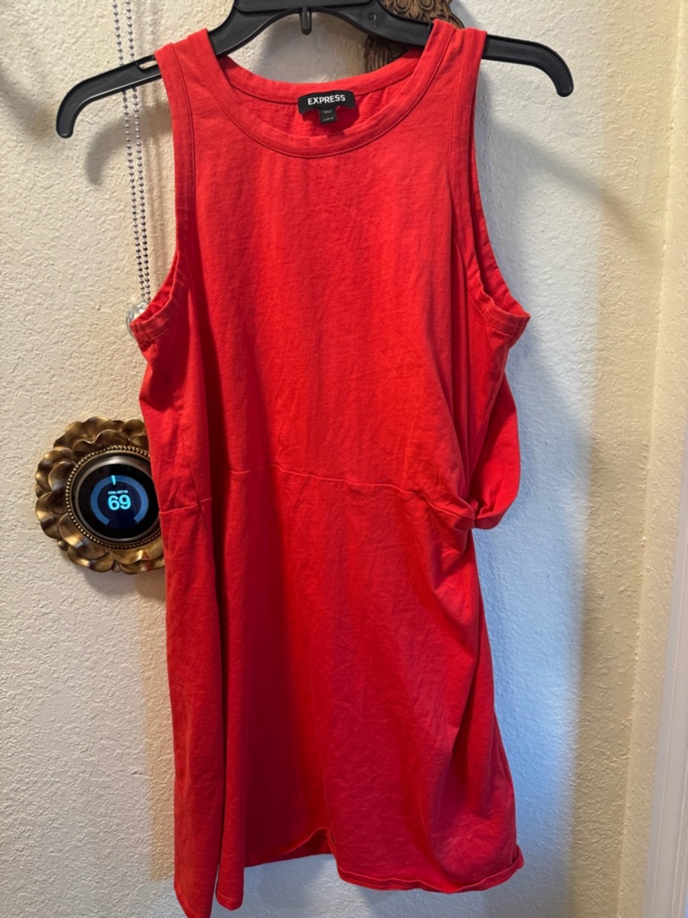 Express Bright Red Sleeveless Tank Dress